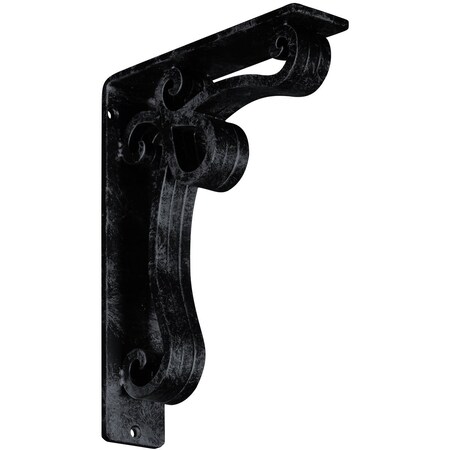 Ekena Millwork Orleans Wrought Iron Bracket, (Triple center brace), Antiqued Pewter 2"W x 7 1/2"D x 10"H BKTM02X07X10TOLAPW